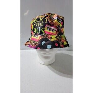 Vintage Back To The 90s Bucket Hat Graffiti Reversible Multicolored